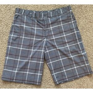 Nike Golf Men's Shorts Plaid Lightweight‎ Size W38" Gray/blue/red Plaid